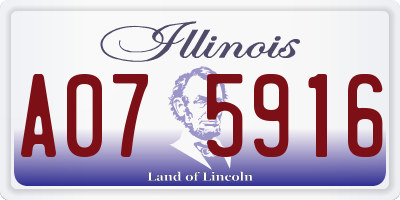 IL license plate A075916
