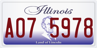IL license plate A075978
