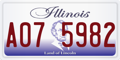 IL license plate A075982