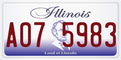 IL license plate A075983
