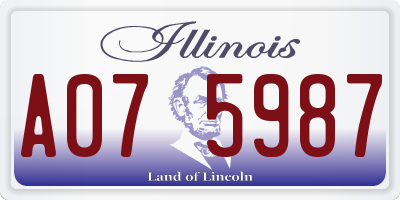 IL license plate A075987