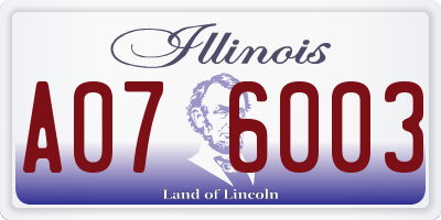 IL license plate A076003