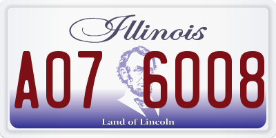 IL license plate A076008