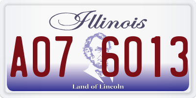 IL license plate A076013