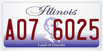 IL license plate A076025