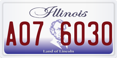 IL license plate A076030