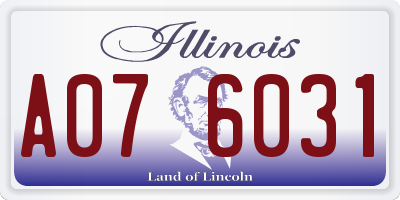 IL license plate A076031