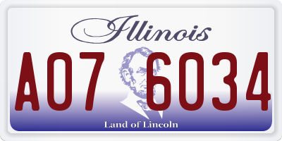 IL license plate A076034