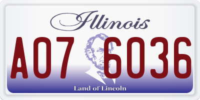 IL license plate A076036