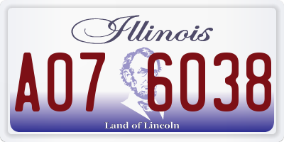 IL license plate A076038