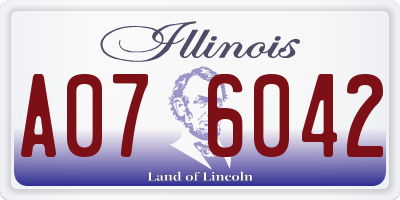 IL license plate A076042