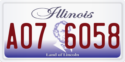 IL license plate A076058