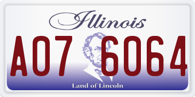 IL license plate A076064