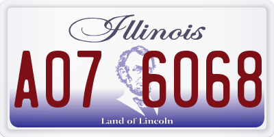 IL license plate A076068