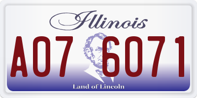 IL license plate A076071