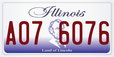 IL license plate A076076