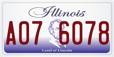 IL license plate A076078