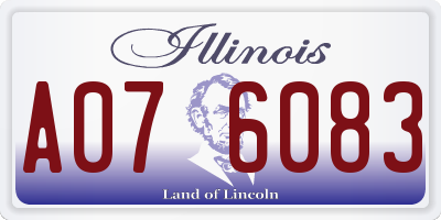 IL license plate A076083