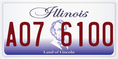IL license plate A076100