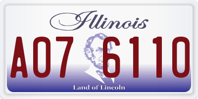 IL license plate A076110