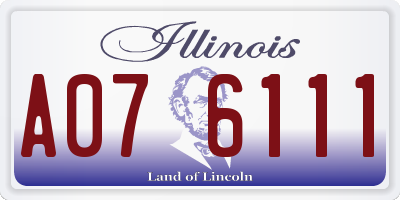 IL license plate A076111
