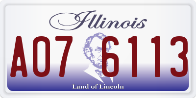 IL license plate A076113