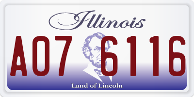 IL license plate A076116