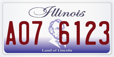 IL license plate A076123