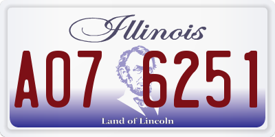 IL license plate A076251