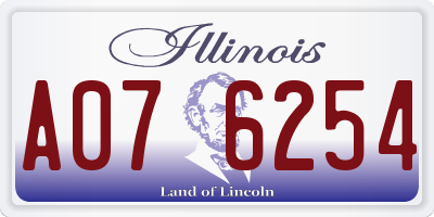 IL license plate A076254