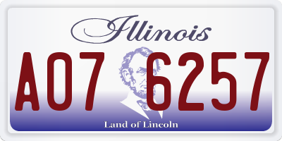 IL license plate A076257