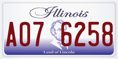 IL license plate A076258