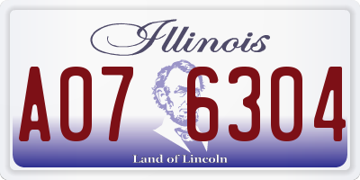 IL license plate A076304