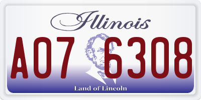 IL license plate A076308