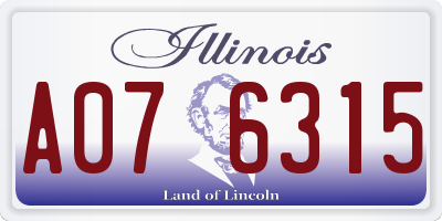 IL license plate A076315