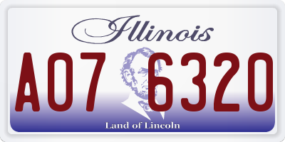 IL license plate A076320