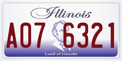 IL license plate A076321