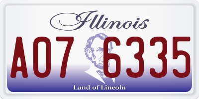IL license plate A076335