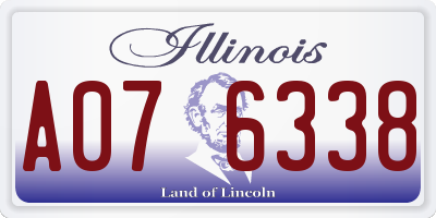 IL license plate A076338
