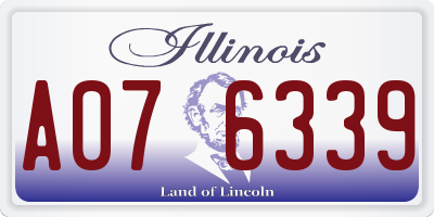 IL license plate A076339