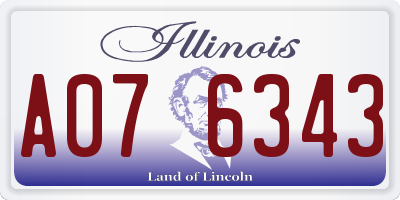 IL license plate A076343