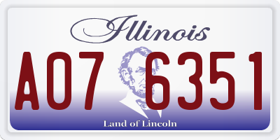 IL license plate A076351
