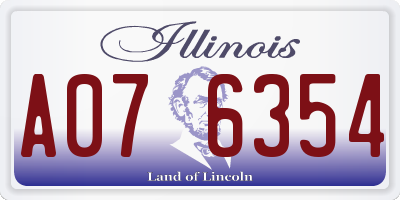 IL license plate A076354