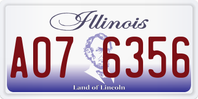 IL license plate A076356