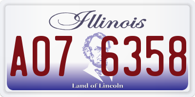 IL license plate A076358