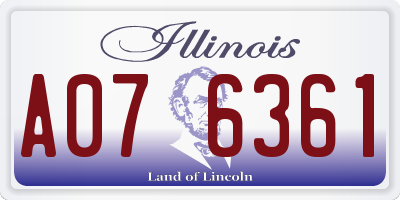 IL license plate A076361