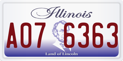 IL license plate A076363