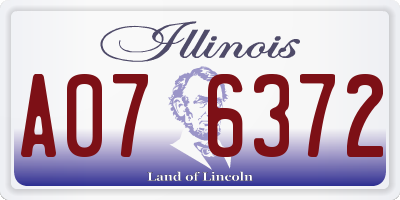 IL license plate A076372