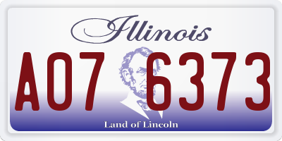 IL license plate A076373