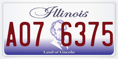 IL license plate A076375